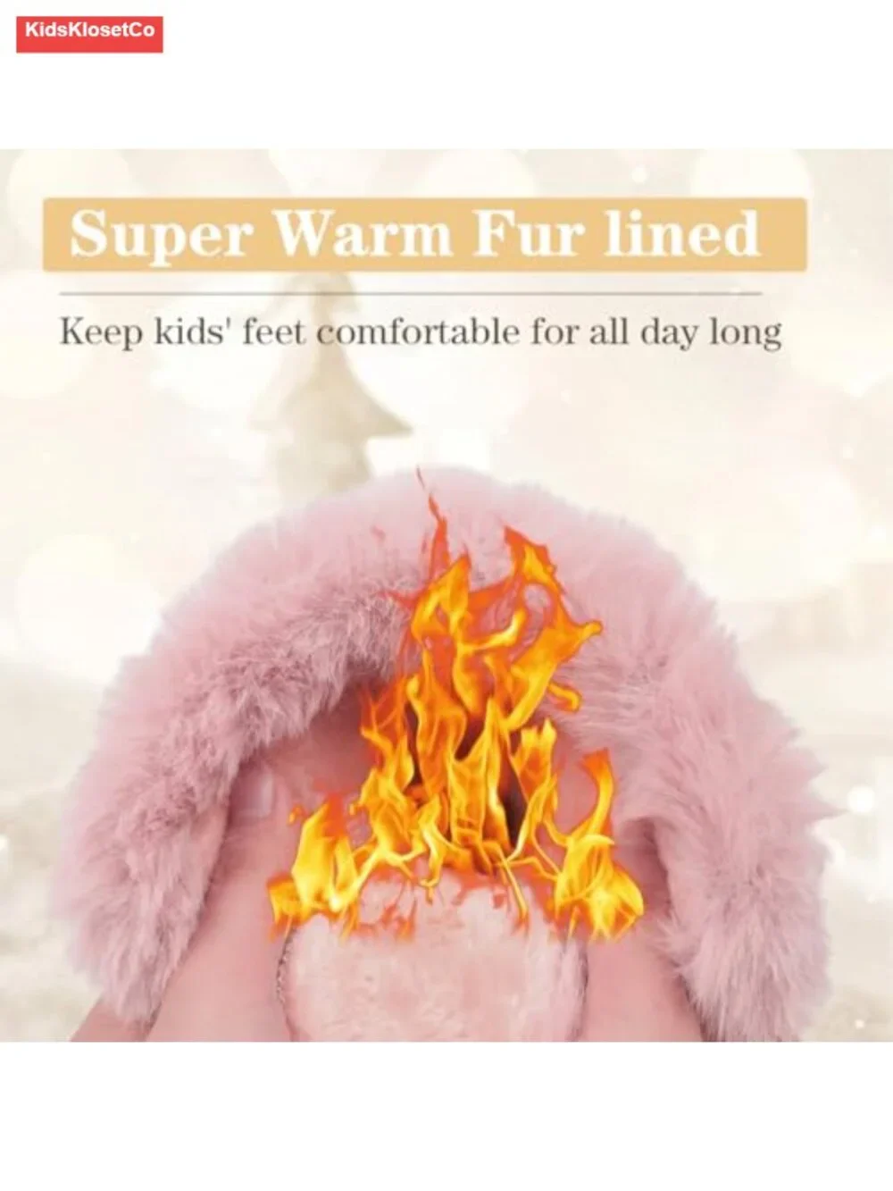 Toddler Winter Snow Boots with Zipper, Suede Upper, Faux Fur Lining